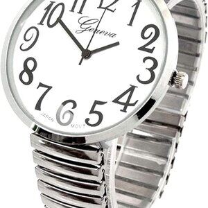 Blekon Collections Silver Super Large White Face Case Size 43mm EXTRA LARGE Stre
